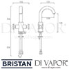 Bristan Casino Cascade Basin Mixer Clicker Waste Tap Dimensions